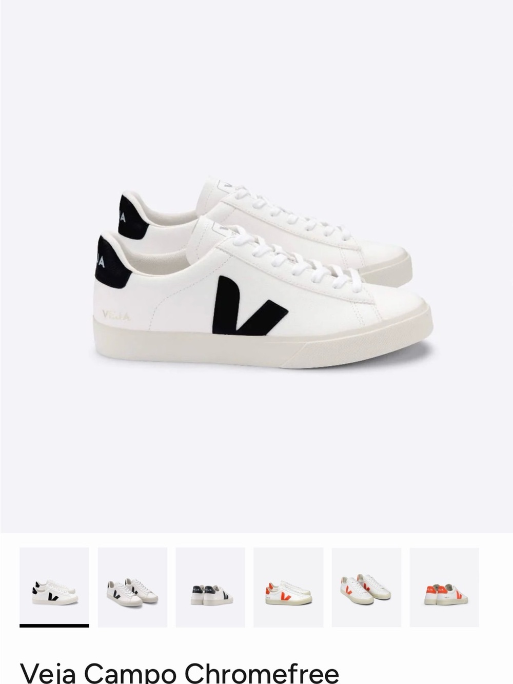 Veja White Low-Top Sneakers with Black V Accent